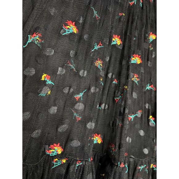 Torrid Women’s Black Whimsygoth Fairy Grunge Maxi Sheer Mesh Polka Dot Dress - Picture 7 of 8